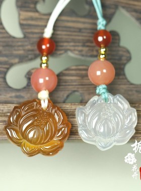 天然玉髓荷花新中式男女款手机链