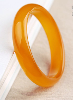 复古宫廷黄玉髓手镯玉镯子