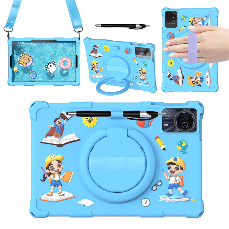 适用2025款联想小新pad pro 12.7寸二代保护套手持防摔壳TB375FC平板电脑硅胶手托手提360旋转全包支架外套 - 图0