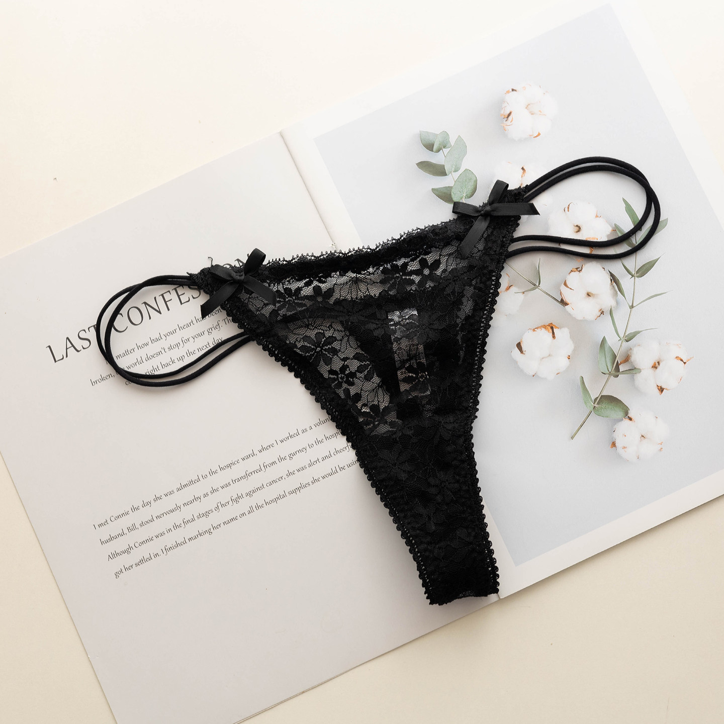 少女甜美可爱蕾丝性感绑带丁字裤花朵透明中腰T裤瑜伽打底裤,淘宝优惠券,粉丝福利购,淘宝优惠卷