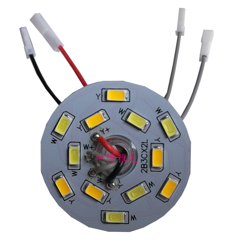 led贴片光源圆形5730灯珠灯板水晶灯改造LED灯片铝基板插头接口款_虎窝淘