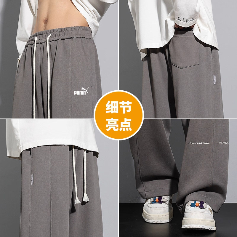 奥莱专柜休闲裤男秋冬加肥加大宽松阔腿直筒运动裤加绒大码裤子潮,淘宝优惠券,粉丝福利购,淘宝优惠卷