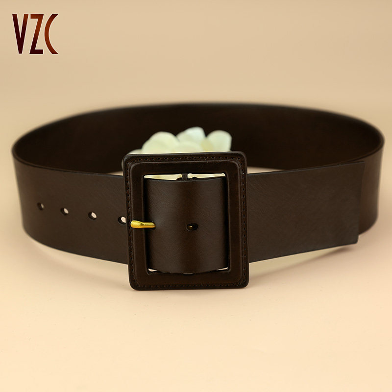 女头层纯牛皮简约宽装饰配裙子腰封 vzc腰带/皮带/腰链