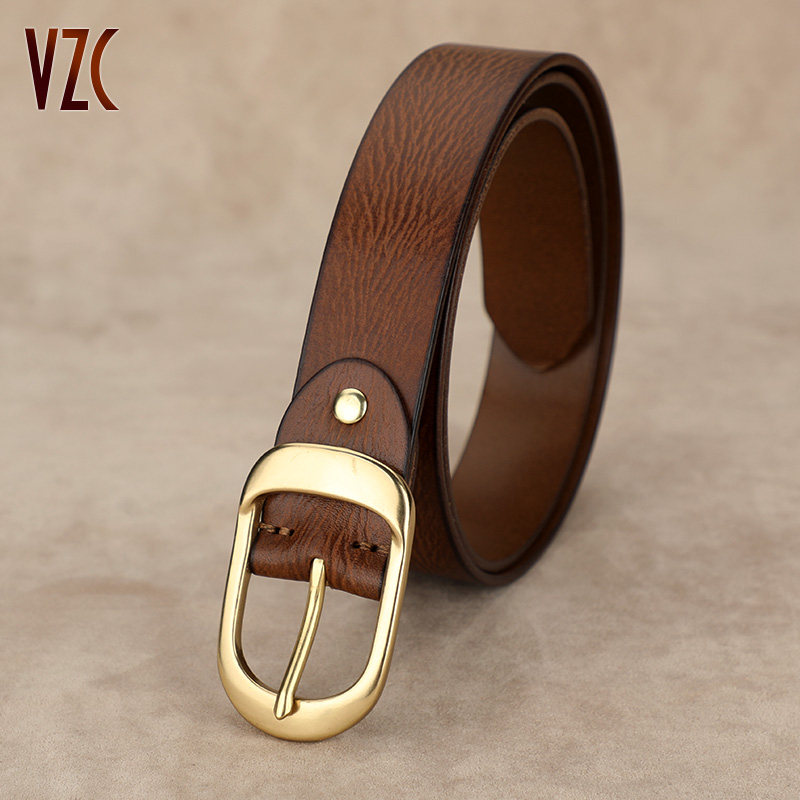 皮带男新款真皮头层纯牛皮铜扣复古腰带简约潮流正品青年牛仔裤带