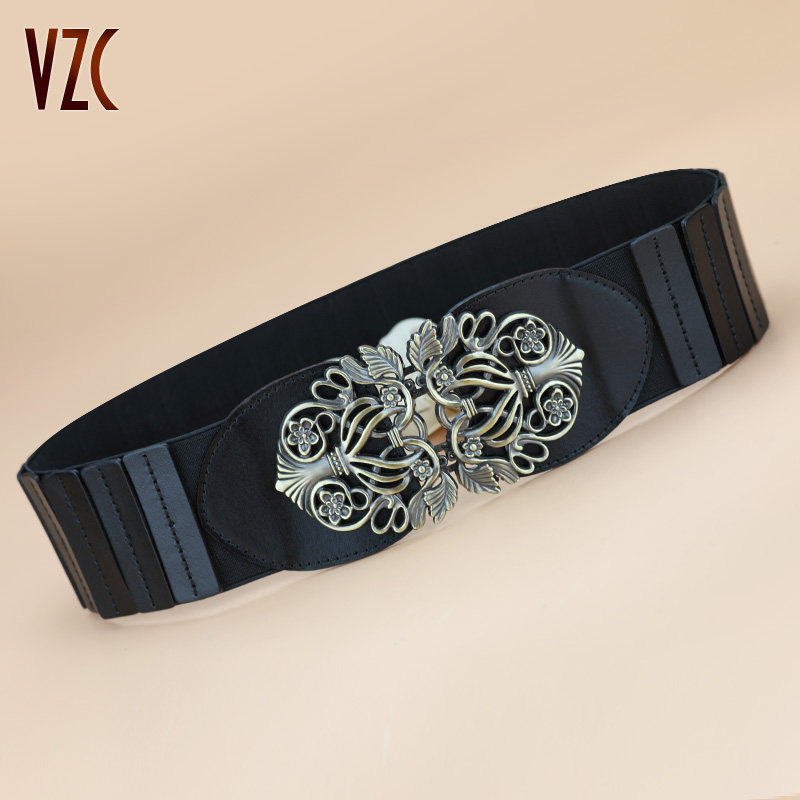 腰封女真皮头层牛皮黑色宽皮带松紧神器装饰配裙子风衣新中式腰带,淘宝优惠券,粉丝福利购,淘宝优惠卷