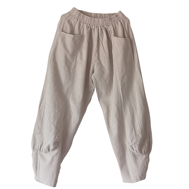 春夏女装新款复古文艺宽松棉麻阔腿裤灯笼裤太极瑜伽长裤休闲裤子,淘宝优惠券,粉丝福利购,淘宝优惠卷