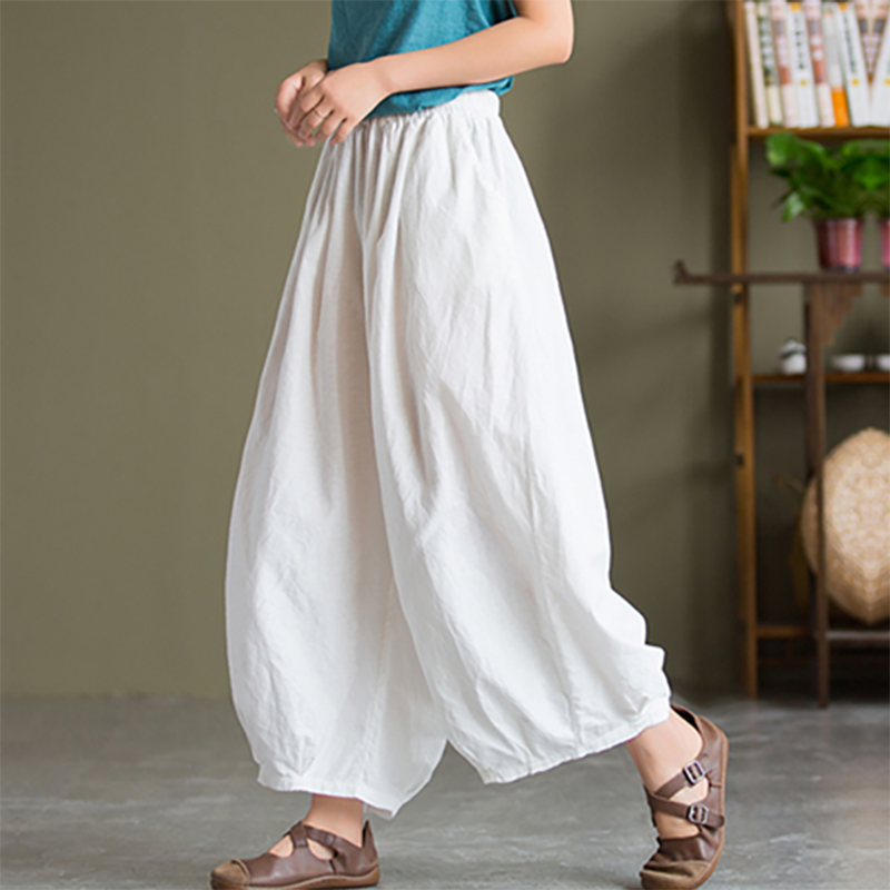 夏秋女装亚麻复古文艺宽松棉麻阔腿裤灯笼裤太极瑜伽九分裤休闲裤,淘宝优惠券,粉丝福利购,淘宝优惠卷