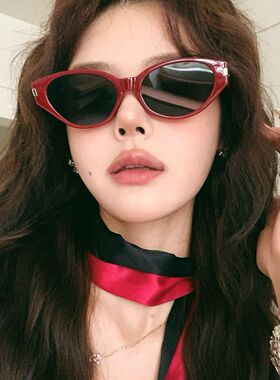韩系猫眼小框墨镜女高级感网红同款可可镜时尚潮流防紫外线太阳镜