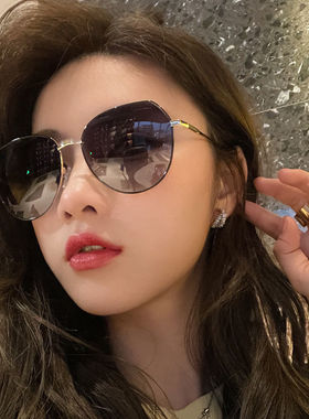 墨镜2023年新款潮女士夏季圆脸大脸防晒防紫外线海边偏光太阳眼镜