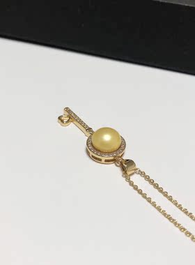 D109# 天然淡水珍珠吊坠9.8mm 总尺寸34.5*13.5*8.5mm 重量5克