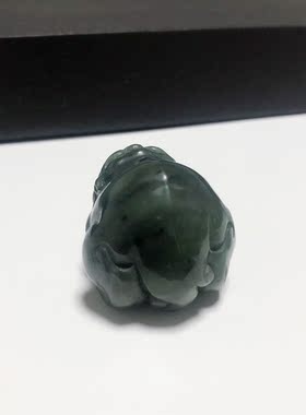 D1553#天然和田玉碧玉老矿料貔貅小胖子吊坠33*30*26mm 重39.56克