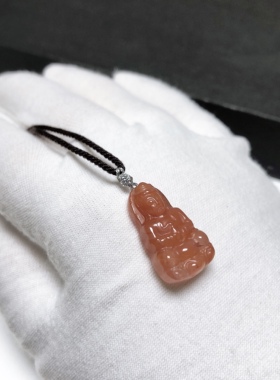 D434# 天然南红观音吊坠22*12*6.8mm