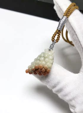 D243# 天然翡翠葡萄吊坠 飘黄翡 27.5*17.5*10.5mm