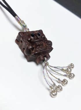 D640# 天然小叶紫檀海绵宝宝原创设计款吊坠25.8*24*14mm