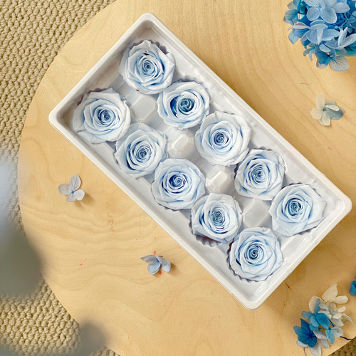 【花纪】永生花盒diy玻璃罩车挂玫瑰A级出口级10朵装国产玫瑰4cm - 图3