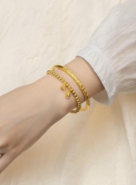 卷草纹手镯女999金包银镯宫廷