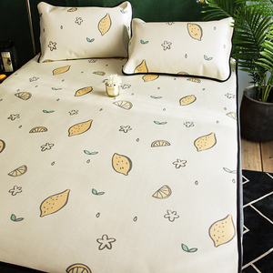 夏季冰丝席可机水洗折叠三件套