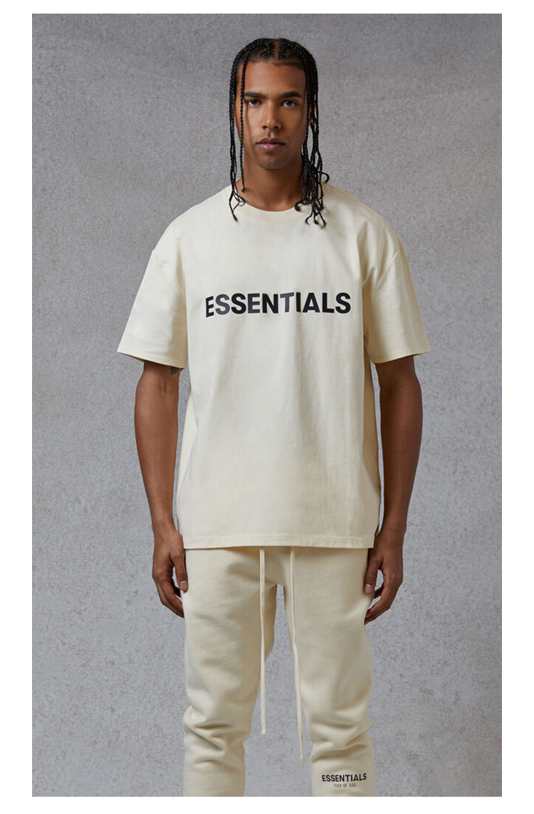 阿伦777 Fear of God FOG Essentials 20SS胸前胶印字母短袖T恤男 - 图2