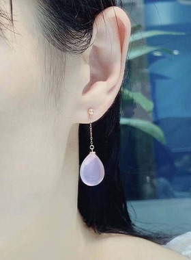 18k金天然芙蓉石粉水晶项坠