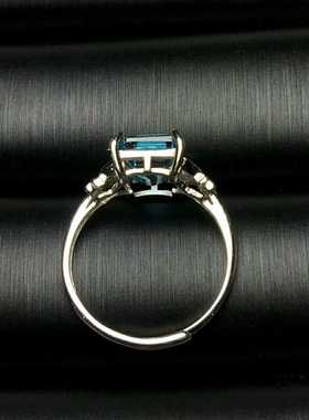 925银电镀天然蓝宝石显肤白戒指