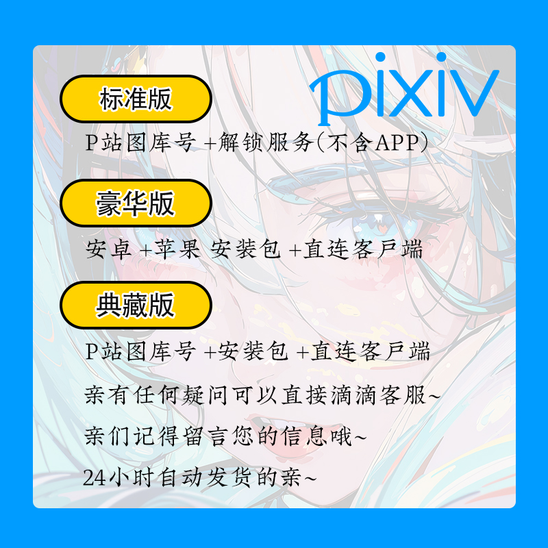 pixiv P站 安装包下载登录安卓苹果18解锁单人单号高级会员代充 - 图0