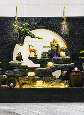 办公室公司玄关水幕墙装饰景观