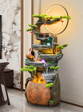 开业送礼招财落地装饰摆件流水