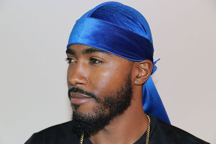 velour Hiphop VELVET DURAG head scarf 系带嘻哈丝绒街舞头巾潮 - 图0