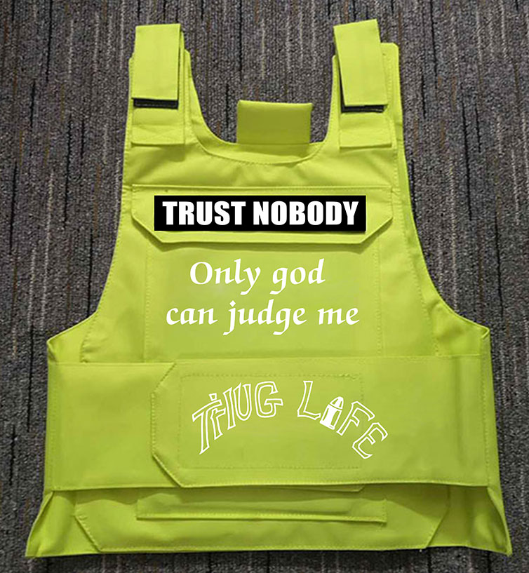 嘻哈说唱演出机能战术马甲背心 tupac thug life hiphop vest-图3