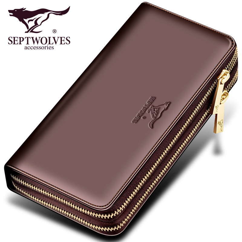 七匹狼男士长款真皮新款正品手拿包 七匹狼天衢男士包袋