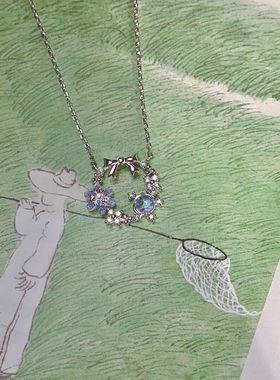 梦幻极光圣诞花环雪花项链