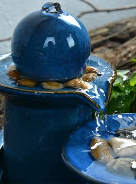 陶瓷陶瓷流水喷泉家居饰品开业