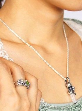 【舞银光◎泰银】925银Oriental Vibrations青蛙王子 绿水晶 戒指