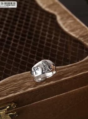 【舞银光◎泰银】925纯银  十字花边图 戒指 指环