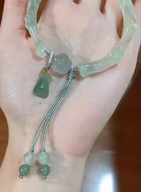 新中式莲花手镯女手链古风手镯轻奢感新中式手工编织闺蜜生日礼物