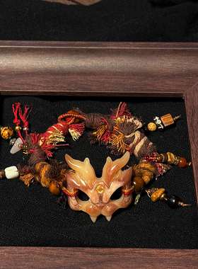 小众复古民族风手链女藏式手工制作新中式龙骨牌编绳手绳情侣款