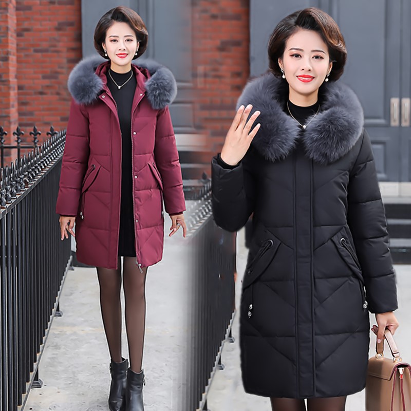 新正波司登中老年羽绒服女加厚大码白鸭绒妈妈装宽松外套反季清仓 新正波司登中老年羽绒服女加厚大码白鸭绒妈妈装宽松外套反季清仓