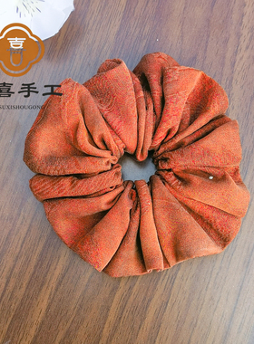 孤品清仓！非遗新中式复古手工发饰大肠发圈100桑蚕丝皮筋真丝