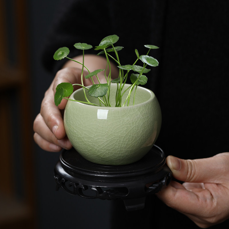 陶瓷哥窑开片陶瓷水培小花盆无孔花钵绿植容器小清新桌面花器清仓,淘宝优惠券,粉丝福利购,淘宝优惠卷