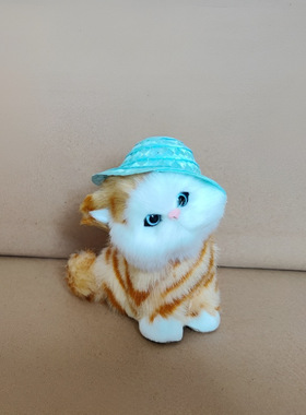 仿真猫毛工艺品摆件花猫小猫咪