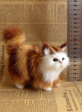 仿真猫咪兔皮毛工艺品