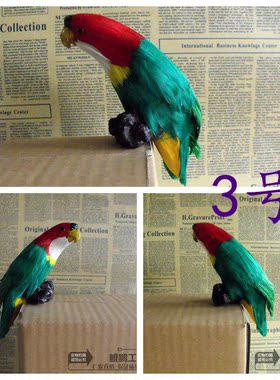 仿真金刚白色葵花鹦鹉羽毛鸟摆件