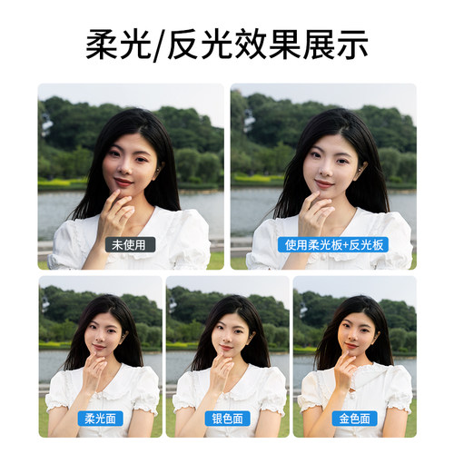 Selens反光板摄影30/60/80cm圆形五合一打光板拍照补光板支架拍摄人像室内采光折叠便携迷你小挡光遮光柔光板 - 图0