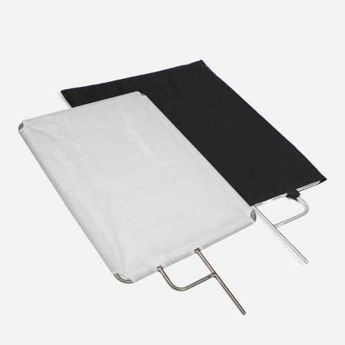 Selens影视摄影棚旗板框不锈钢旗板布黑旗白旗旗板框架柔光板减光小型移动柔光屏支架反光板柔光硫酸纸柔光布 - 图2