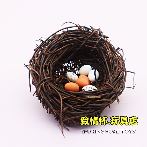 微缩迷你超仿真小鸟动物鸟蛋袖珍一套微景观diy创意食玩摆件玩具 - 图1