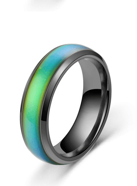 感温变色戒指欧美时尚炫彩情侣