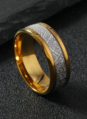 欧美个性不锈钢饰品 雾凇纹戒指士时尚指环钛钢手饰厂家