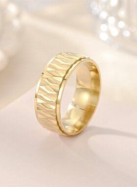 钛钢菱形批花戒指时尚设计