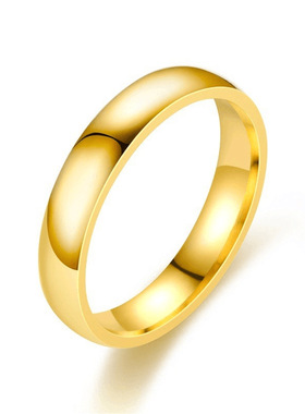 简约4MM光面钛钢戒指