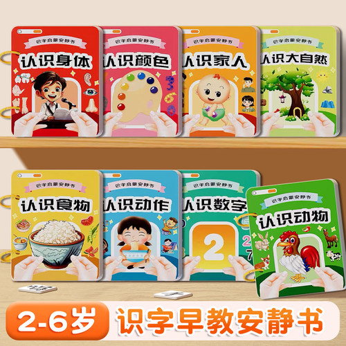 识字书幼儿认字启蒙早教安静书儿童识数字卡片全套幼儿园宝宝认知-图2